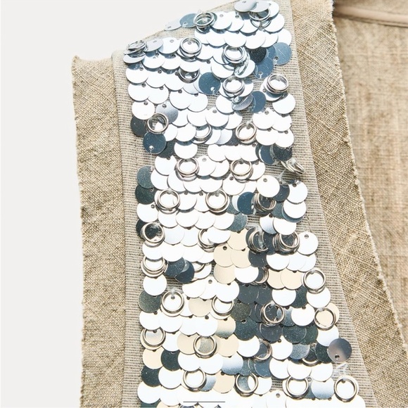 NWT ZARA SEQUIN VEST ZW COLLECTION - Picture 8 of 16